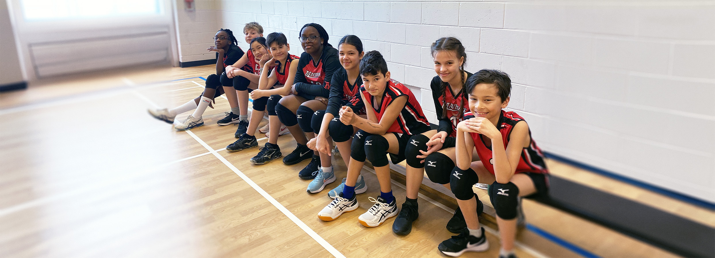 Players sitting on bench